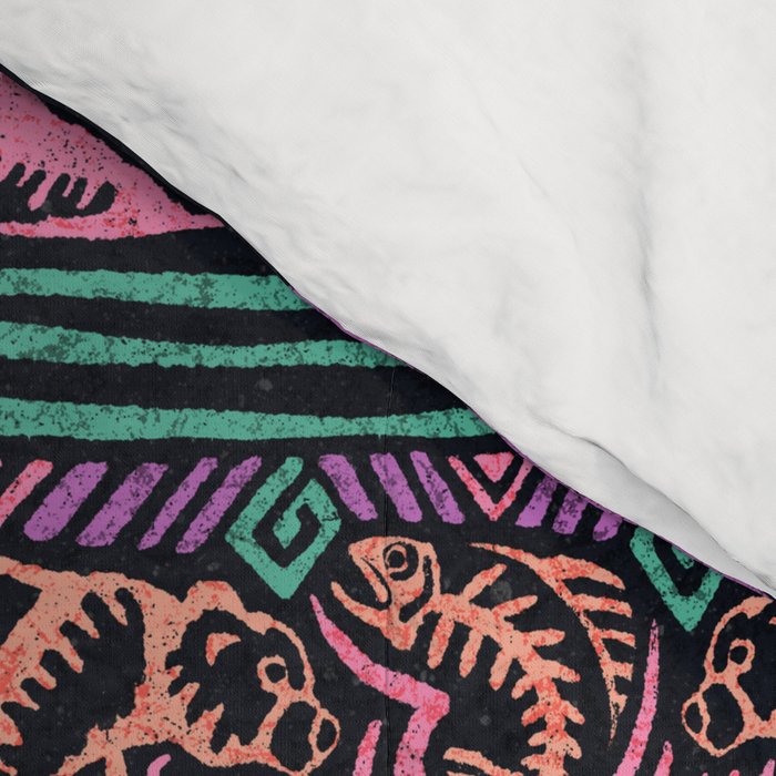 Mangatsika Mountain Stripe - Peach, Teal, Purple Comforter Gallery Image 4