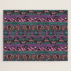 Mangatsika Mountain Stripe - Peach, Teal, Purple Jigsaw Puzzle Gallery Image 1