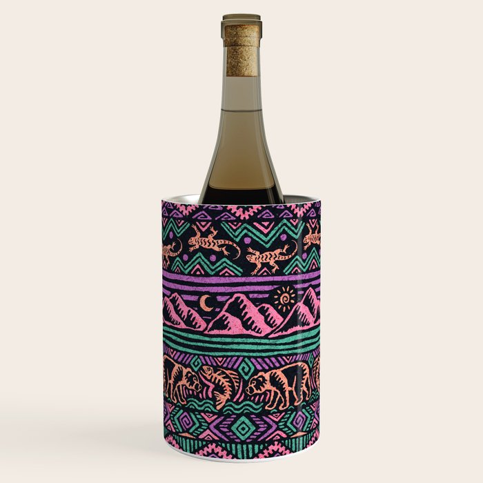 Mangatsika Mountain Stripe - Peach, Teal, Purple Wine Chiller Gallery Image 3