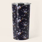 Tossed Watercolor Wildflowers - Midnight Travel Mug Gallery Image 1