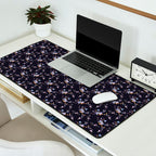 Tossed Watercolor Wildflowers - Midnight Desk Mat Gallery Image 2