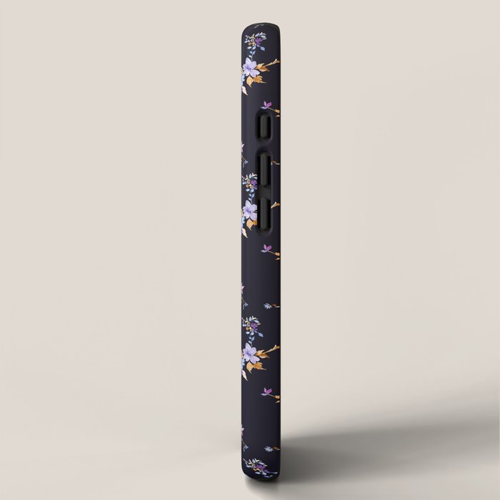 Tossed Watercolor Wildflowers - Midnight iPhone Case Gallery Image 2
