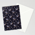 Tossed Watercolor Wildflowers - Midnight Stationery Card Gallery Image 2