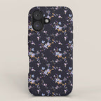Tossed Watercolor Wildflowers - Midnight iPhone Case Gallery Image 1