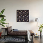 Tossed Watercolor Wildflowers - Midnight Wood Wall Art Gallery Image 2