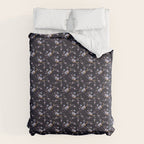 Tossed Watercolor Wildflowers - Midnight Comforter Gallery Image 6