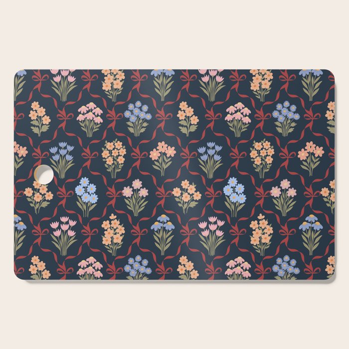 Winter Cottagecore Floral Bouquet Cutting Board Gallery Image 1