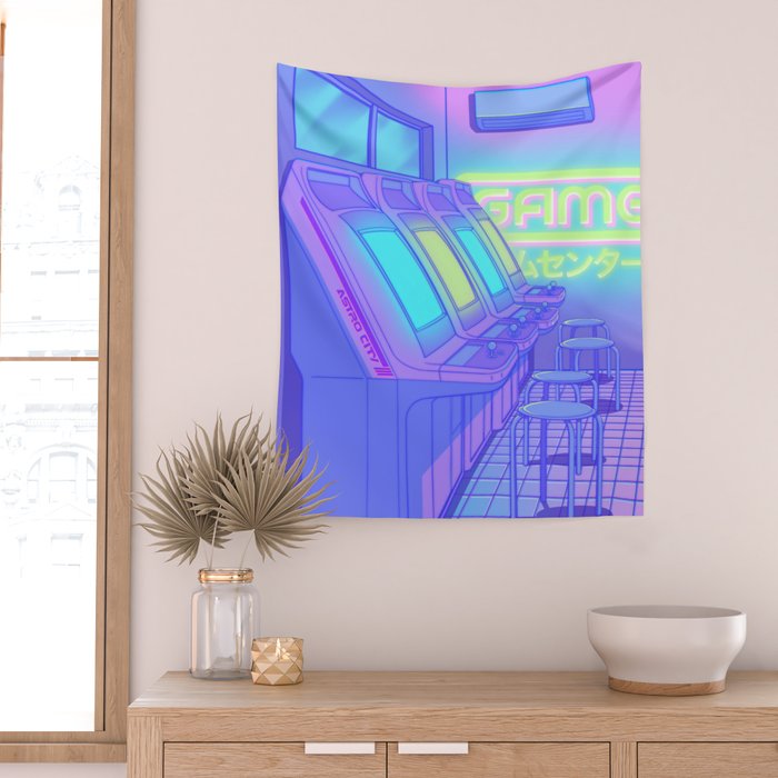 Midnight Arcade Wall Tapestry Gallery Image 2