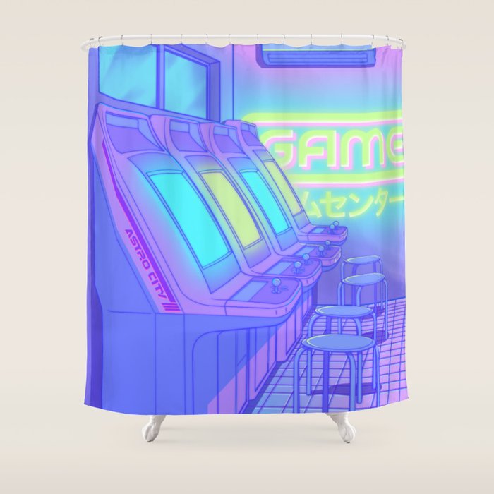 Midnight Arcade Shower Curtain Gallery Image 1