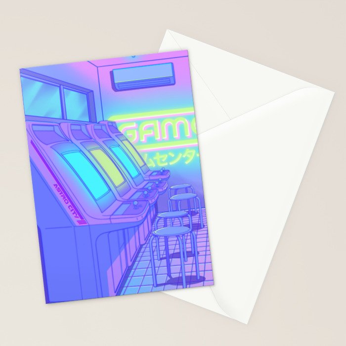 Midnight Arcade Stationery Card Gallery Image 2