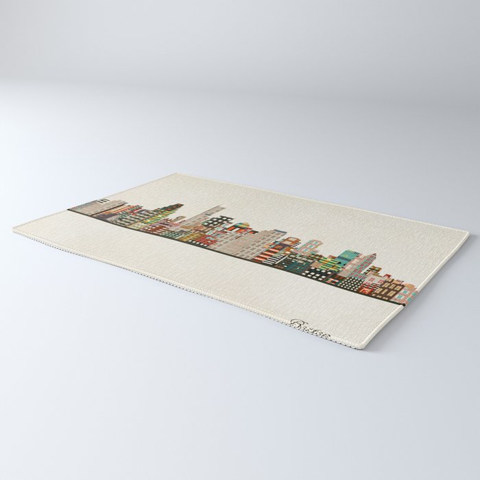 boston city skyline Rug Gallery Image 3