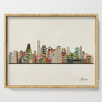 boston city skyline Serving Tray Gallery Image 1