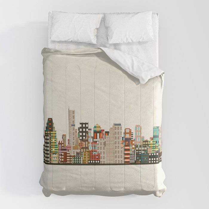 boston city skyline Comforter Gallery Image 1