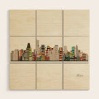 boston city skyline Wood Wall Art Gallery Image 1