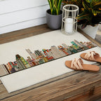 boston city skyline Outdoor Rug Gallery Image 2