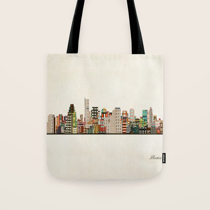 boston city skyline Tote Bag Gallery Image 1