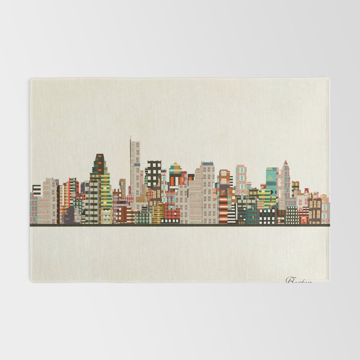 boston city skyline Rug Gallery Image 2