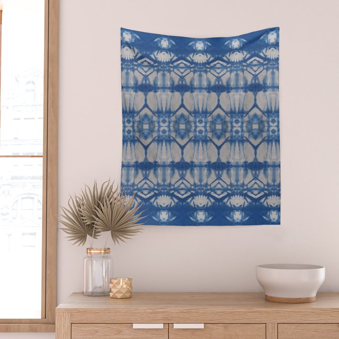 Natural Shibori Flowers Wall Tapestry Gallery Image 2