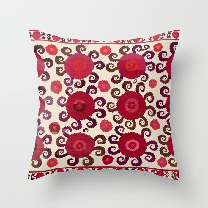Samarkand  Southwest Uzbekistan Suzani Embroidery Print Throw Pillow Gallery Image 6