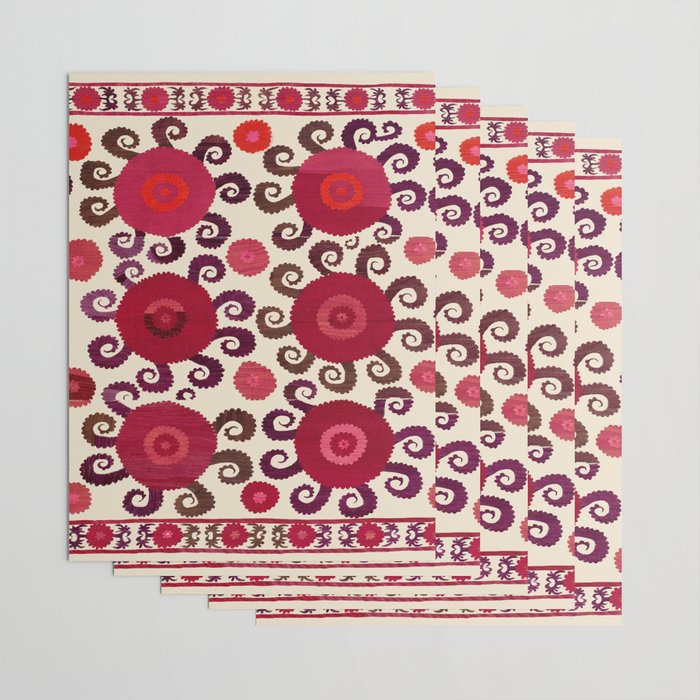 Samarkand  Southwest Uzbekistan Suzani Embroidery Print Wrapping Paper Gallery Image 3