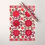 Samarkand  Southwest Uzbekistan Suzani Embroidery Print Wrapping Paper Gallery Image 1