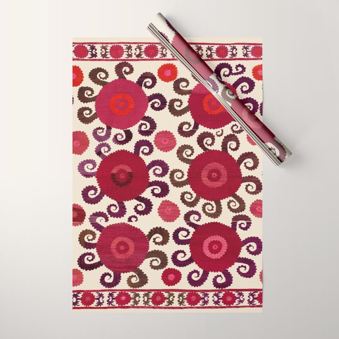 Samarkand  Southwest Uzbekistan Suzani Embroidery Print Wrapping Paper Gallery Image 1