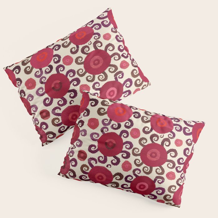 Samarkand  Southwest Uzbekistan Suzani Embroidery Print Pillow Sham Gallery Image 1