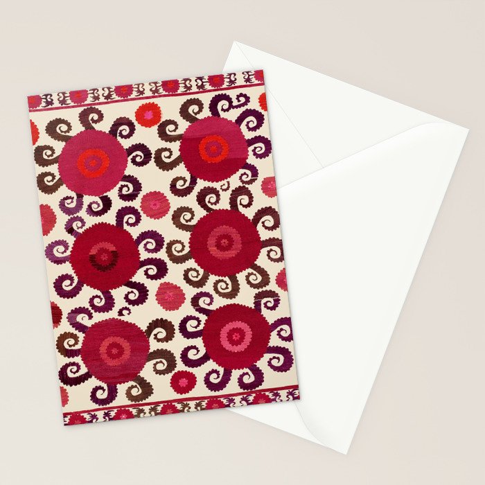 Samarkand  Southwest Uzbekistan Suzani Embroidery Print Stationery Card Gallery Image 2
