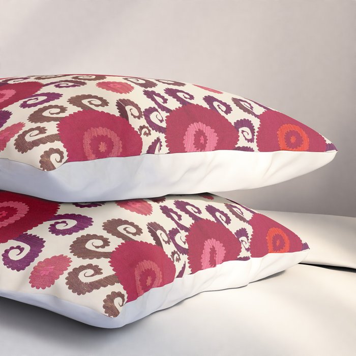 Samarkand  Southwest Uzbekistan Suzani Embroidery Print Pillow Sham Gallery Image 3