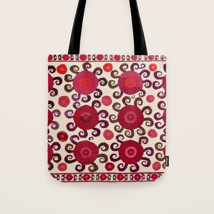 Samarkand  Southwest Uzbekistan Suzani Embroidery Print Tote Bag Gallery Image 1