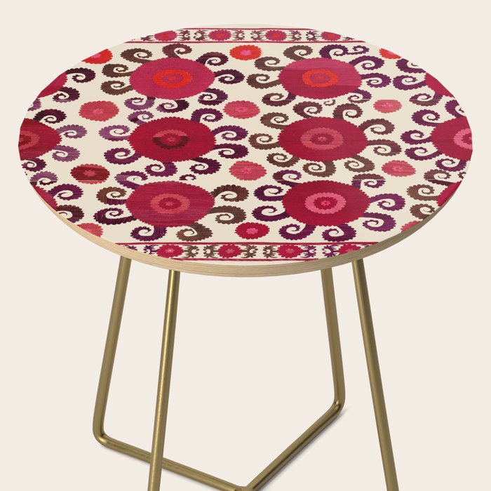 Samarkand  Southwest Uzbekistan Suzani Embroidery Print Side Table Gallery Image 2