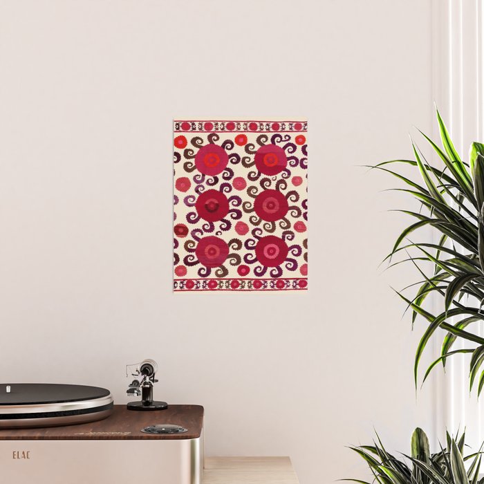 Samarkand  Southwest Uzbekistan Suzani Embroidery Print Poster Gallery Image 2
