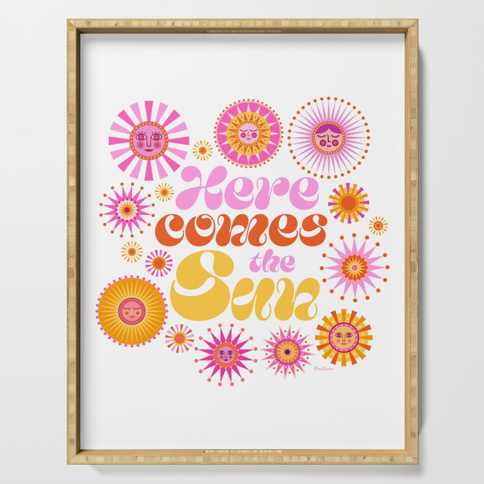 Here Comes the Sun - Pink and Yellow Serving Tray Gallery Image 1