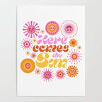 Here Comes the Sun - Pink and Yellow Poster Gallery Image 4
