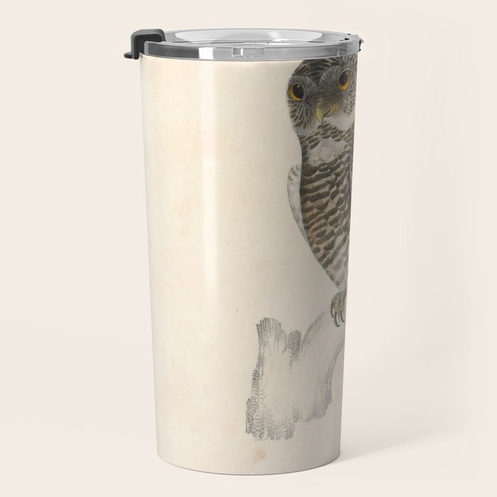Asian barred owlet by Elizabeth Gould from "A Century of Birds from the Himalaya Mountains," 1831 Travel Mug Gallery Image 3