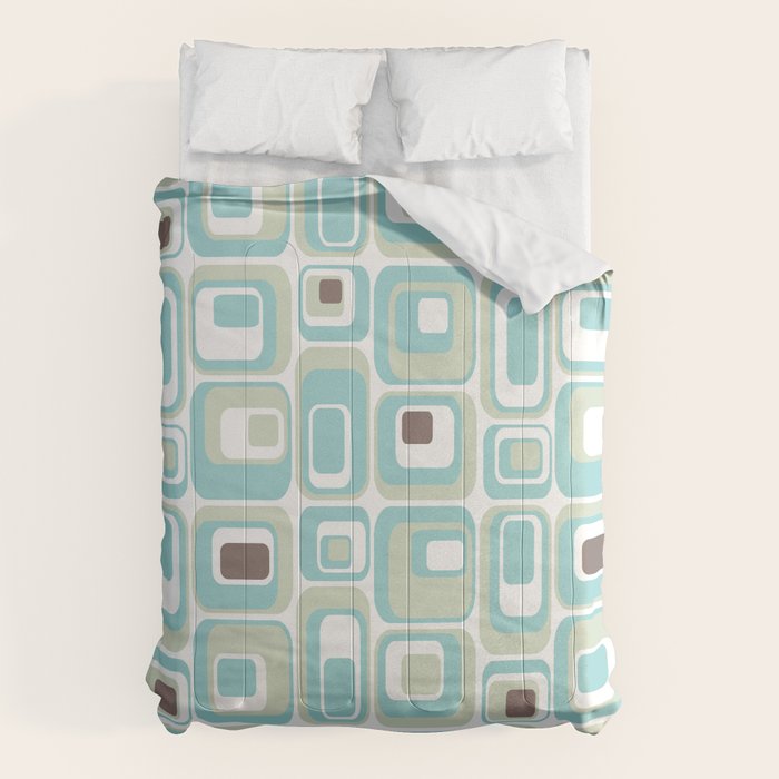 Retro Rectangles Mid Century Modern Geometric Vintage Style Comforter Gallery Image 1