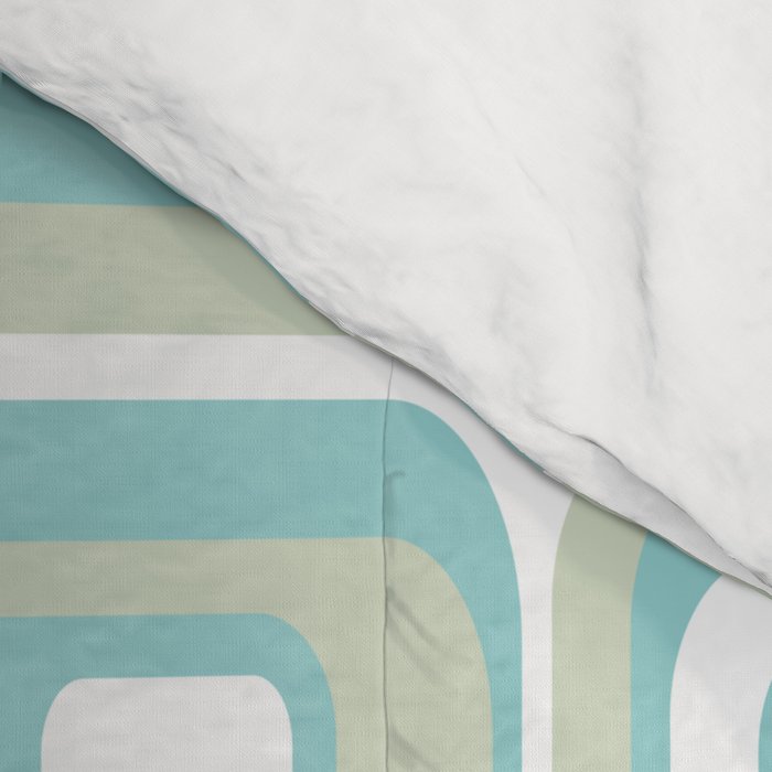 Retro Rectangles Mid Century Modern Geometric Vintage Style Comforter Gallery Image 4