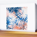 Tropical palms blue and coral Wall Mural Gallery Image 2
