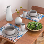 Tropical palms blue and coral Placemat Gallery Image 2