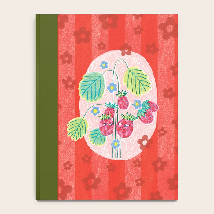 Sweet Strawberry Plant Friends in Red & Pink Notebook Gallery Image 4