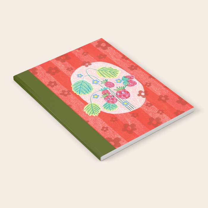 Sweet Strawberry Plant Friends in Red & Pink Notebook Gallery Image 1