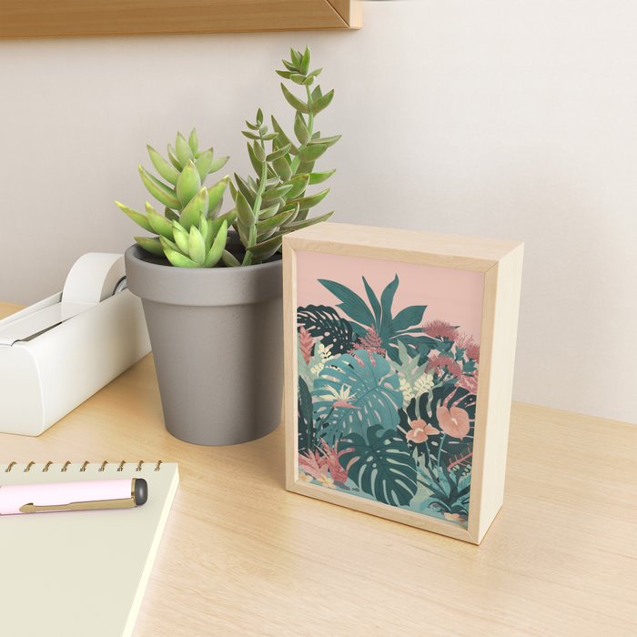 Tropical Tendencies on Peach and Green Mini Art Print Gallery Image 2