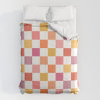 Orange, Pink & Yellow Checkered Pattern Comforter Gallery Image 6