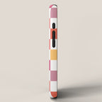 Orange, Pink & Yellow Checkered Pattern iPhone Case Gallery Image 2