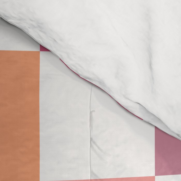 Orange, Pink & Yellow Checkered Pattern Comforter Gallery Image 4