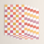 Orange, Pink & Yellow Checkered Pattern Wrapping Paper Gallery Image 3