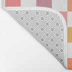 Orange, Pink & Yellow Checkered Pattern Bath Mat Gallery Image 2