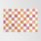 Orange, Pink & Yellow Checkered Pattern Rug Gallery Image 2