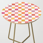 Orange, Pink & Yellow Checkered Pattern Side Table Gallery Image 2