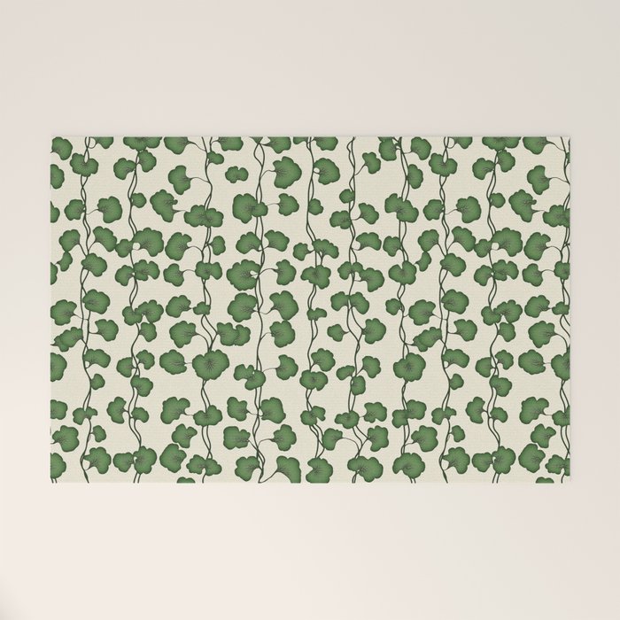 Trailing Vines Botanical Pattern Welcome Mat Gallery Image 1